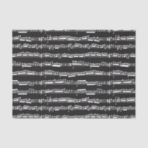 Papier Mousseline feuille de notes de musique blanche en noir