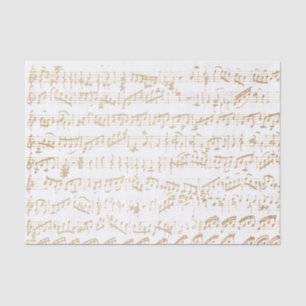 Papier Mousseline Feuille manuscrite Vintage d'or Musique Papier pap