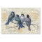 Feuille Vintage Blue Birds Music Tissus Paper