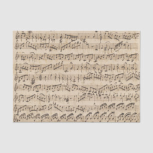 Papier Mousseline Feuille Vintage manuscrite Musique papier Tissu