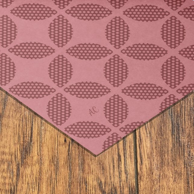 Papier Mousseline Feuilles Abstraits avec Motif Pois Bourgogne (Créateur téléchargé)