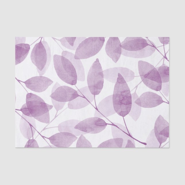 Papier Mousseline Feuilles d'aquarelle de prune douce (Recto)