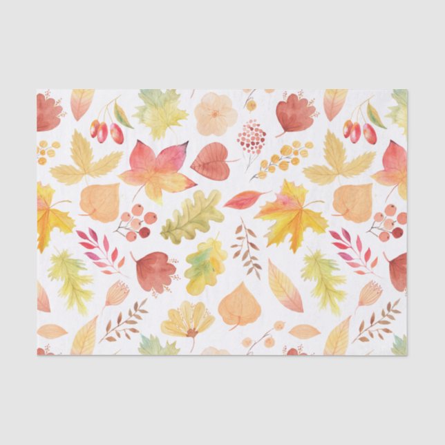 Papier Mousseline Feuilles d'automne (Recto)