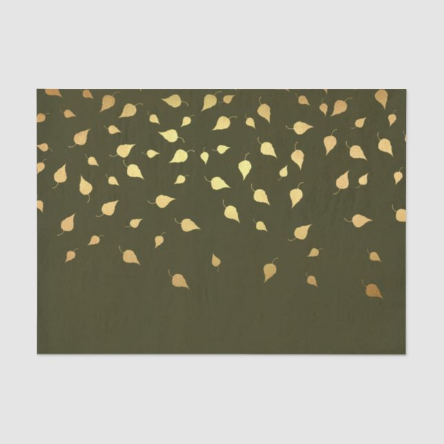 Papier Mousseline Feuilles d'automne d'or (Recto)