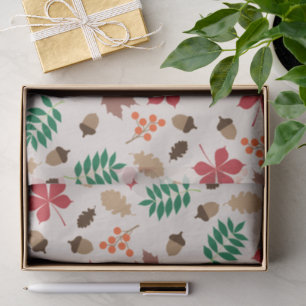 Papier Mousseline Feuilles d'automne modernes et Motif d'Acorns
