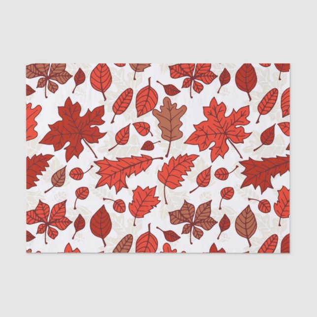 Papier Mousseline Feuilles d'automne motif (Recto)