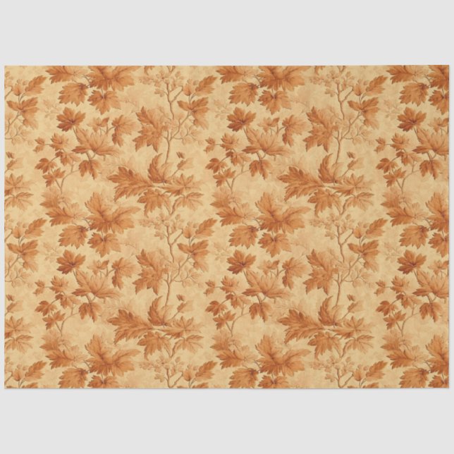 Papier Mousseline Feuilles d'automne thème moderne Toile de Jouy mot (Recto)