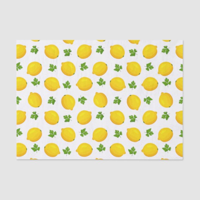 Papier Mousseline Feuilles de citron Motif de découpage papier de ti (Recto)