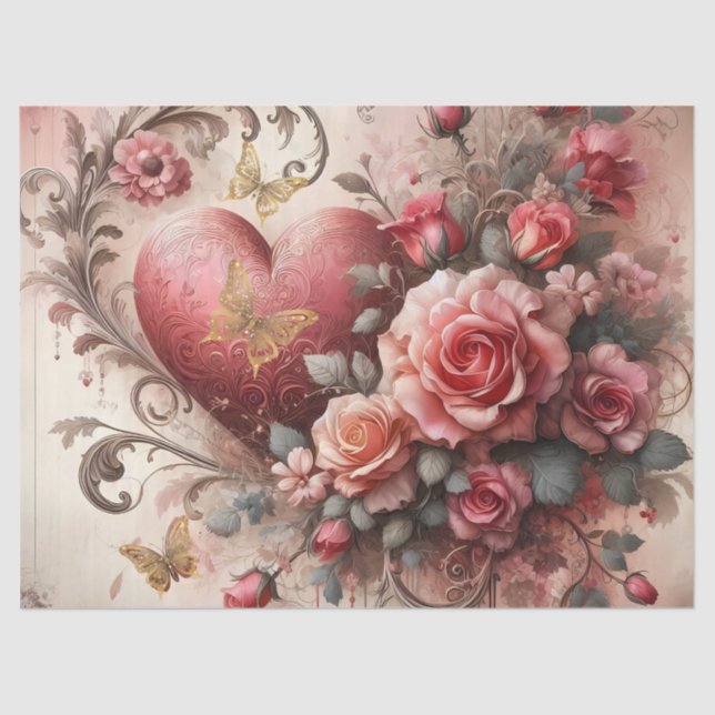 Papier Mousseline Feuilles de papier en papier de tissus rose rose r (Recto)