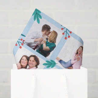 Papier Mousseline Feuilles d'hiver et Baies Personnalisé 12 x Grille