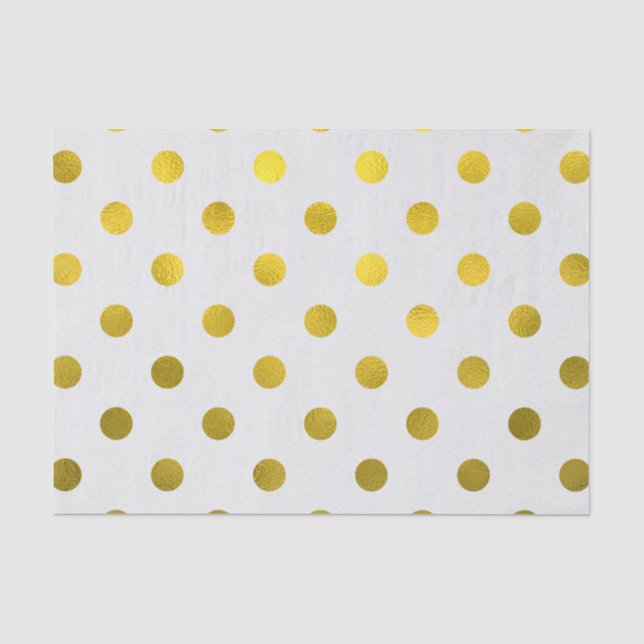 Papier Mousseline Feuilles d'or Faux métalliques Foil Grand Polka Po (Recto)