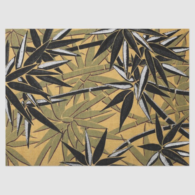 Papier Mousseline Feuilles en bambou dans un emballage cadeau (Recto)