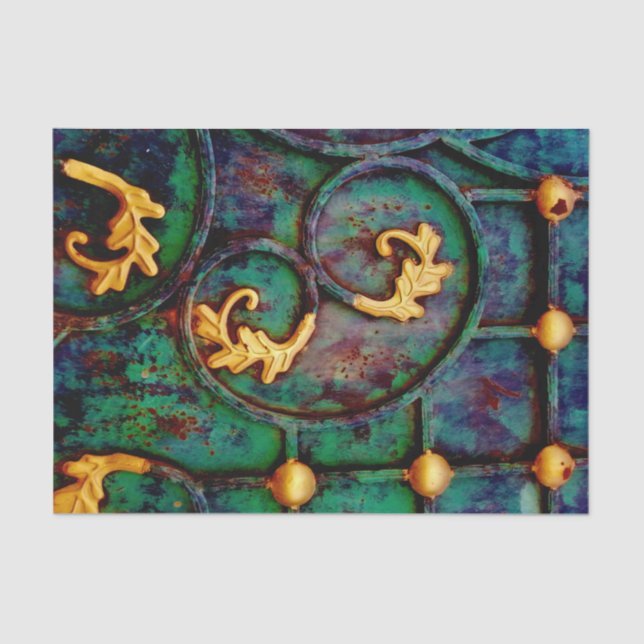 Papier Mousseline Feuilles métalliques (Recto)