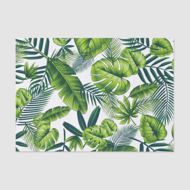 Papier Mousseline Feuilles tropicaux (Recto)
