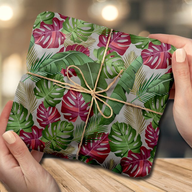 Papier Mousseline Feuilles tropicaux de Monstera et Palm (Créateur téléchargé)