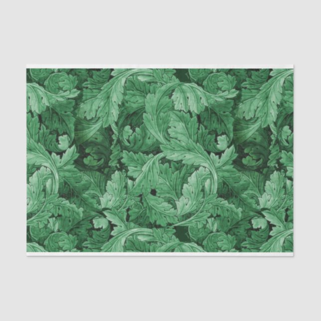 Papier Mousseline Feuilles verts (par William Morris) (Recto)