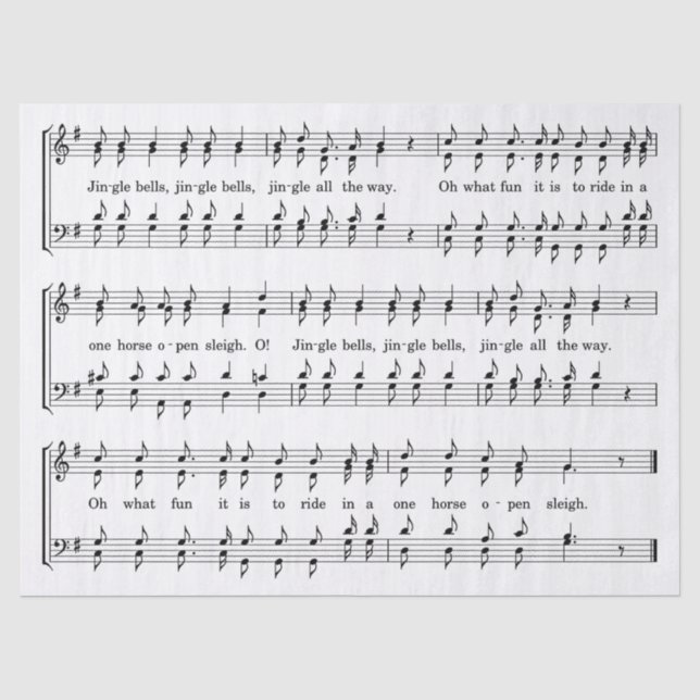 Papier Mousseline feuillet sonnerie musique papier tissu (Recto)