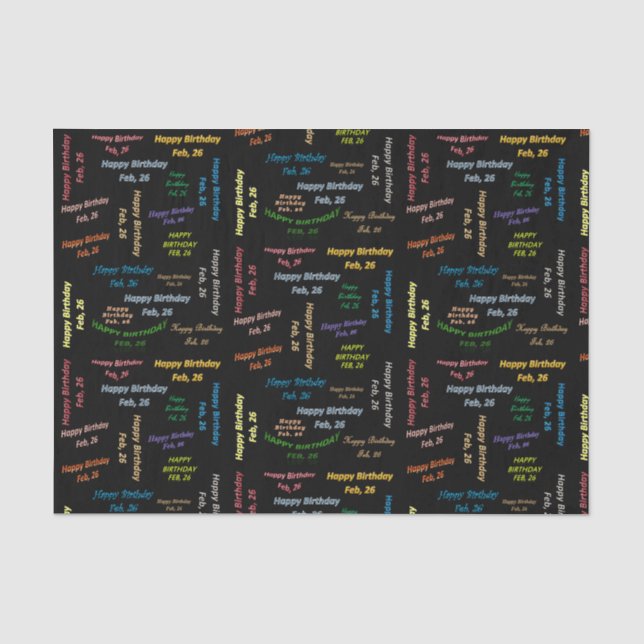 Papier Mousseline Février, 26 Anniversaire Tissue Paper (Recto)