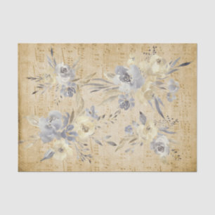 Papier Mousseline Fiche vintage de musique florale