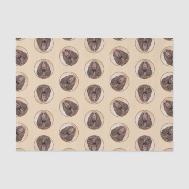 Papier Mousseline Field Spaniel Peinture Roan Cute Original Chien Ar (Recto)
