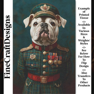 Papier Mousseline Fier Bouledogue, Uniforme Militaire CF2 Découpage
