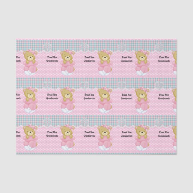 Papier Mousseline Fiers nouveaux grands-parents, Precious Baby Girl (Recto)