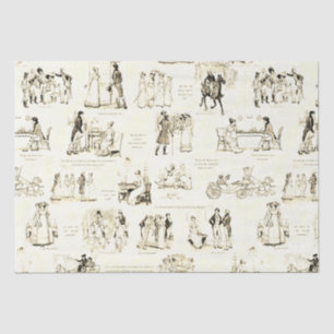 Papier Mousseline Fierté et préjugé Citations de seigle beige