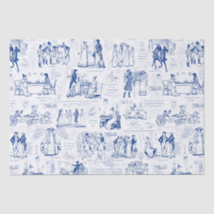 Papier Mousseline Fierté et préjugé Citations de toile bleue Illustr