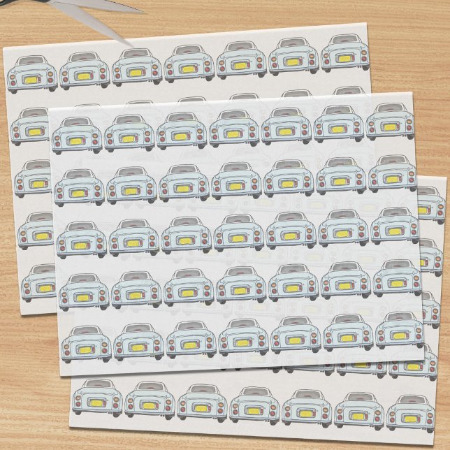 Papier Mousseline Figarations Pale Aqua Figaro Voiture Tissu Papier (Pale Aqua Figaro Car Tissue Paper just for you)