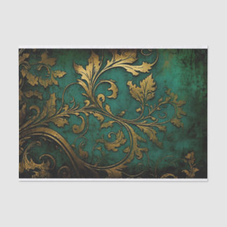 Papier Mousseline Filigree - Vert et Or