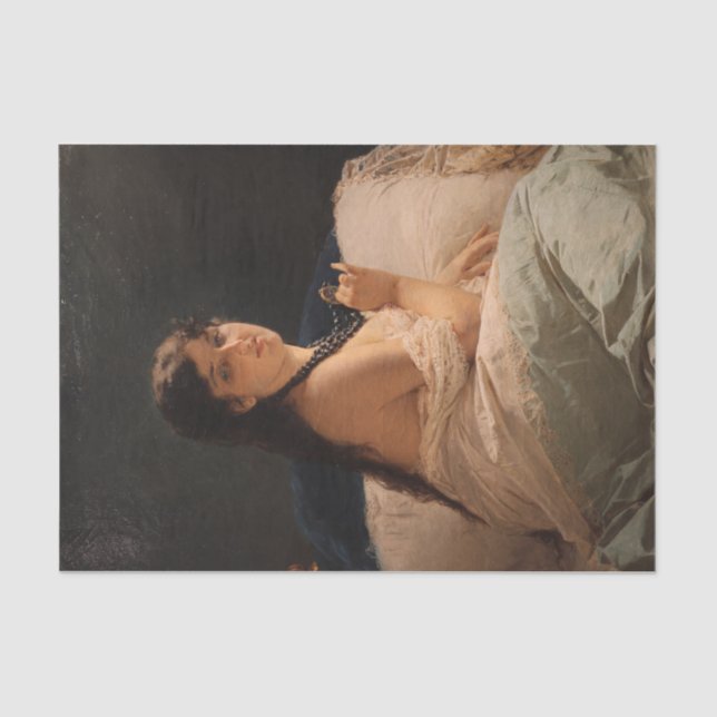 Papier Mousseline Fille avec un médaillon (par Gerolamo Induno) (Recto)