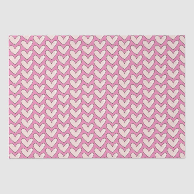 Papier Mousseline Fille Coeurs roses amour (Recto)