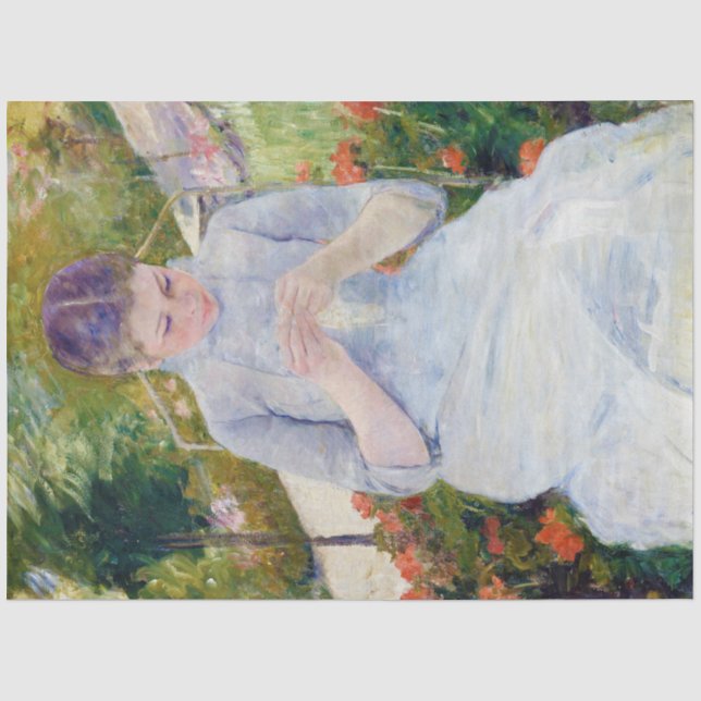 Papier Mousseline Fille dans le jardin, Mary Cassatt (Recto)