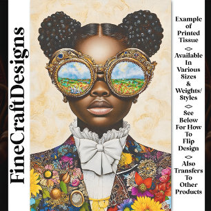 Papier Mousseline Fille de couleur Steampunk peau foncée AD3P Découp