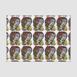 Papier Mousseline Fille de crâne de sucre