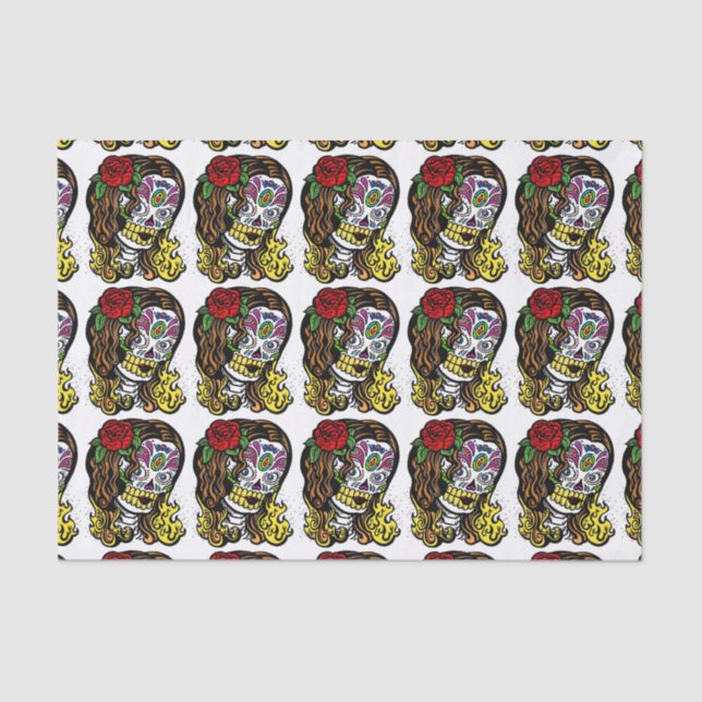 Papier Mousseline Fille de crâne de sucre (Recto)