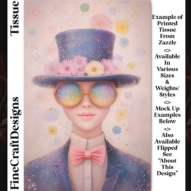 Papier Mousseline Fille en Casquette Floral et lunettes de soleil DN (Créateur téléchargé)