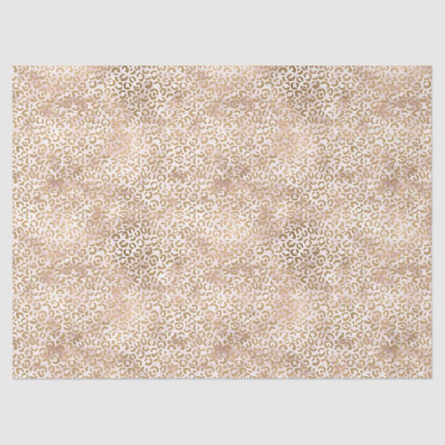 Papier Mousseline Fille Glam Empreinte de léopard rose or (Recto)