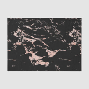 Papier Mousseline Fille Noir Marbre Rose Gold Foil