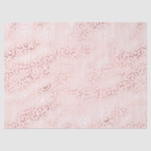 Papier Mousseline Fille Pink Glam Leopard Animal Anniversaire (Recto)