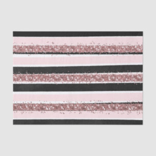 Papier Mousseline Fille Rose or rose noir Parties scintillant rayure