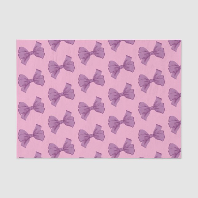 Papier Mousseline Fille rose pourpre Baby shower Bow Anniversaire (Recto)