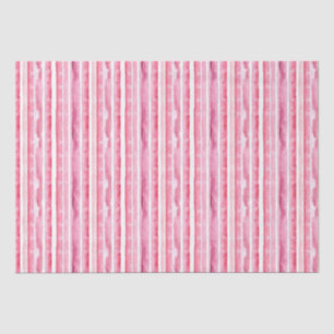 Papier Mousseline Fille rose rayures blanches