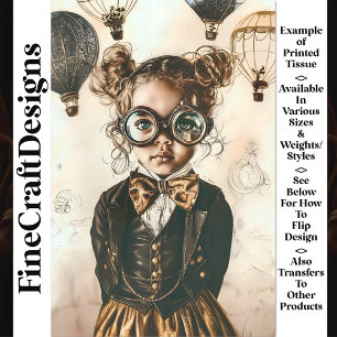 Papier Mousseline Fille Victorienne Steampunk Fantaisiste W7 Découpa