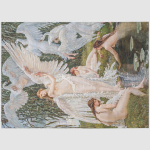Papier Mousseline Filles cygnes vintages par W. Crane