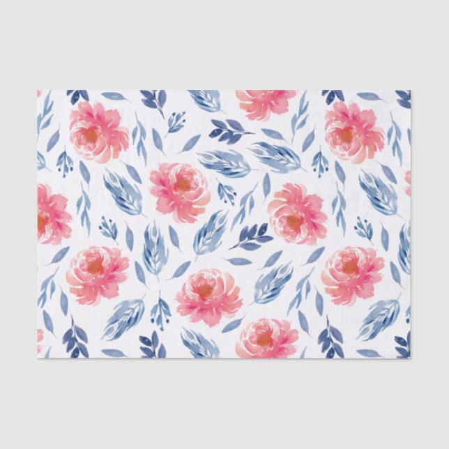 Papier Mousseline Fils de corail et de marine (Recto)