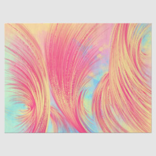 Papier Mousseline Fils roses et jaunes avec bec de peinture