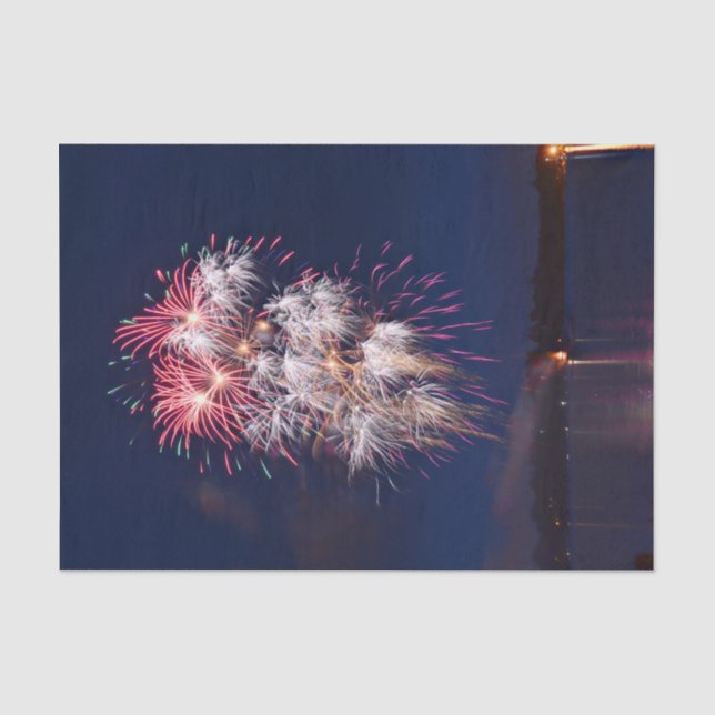 Papier Mousseline Fireworks 4 juillet Jour de l'Indépendance Découpa (Recto)