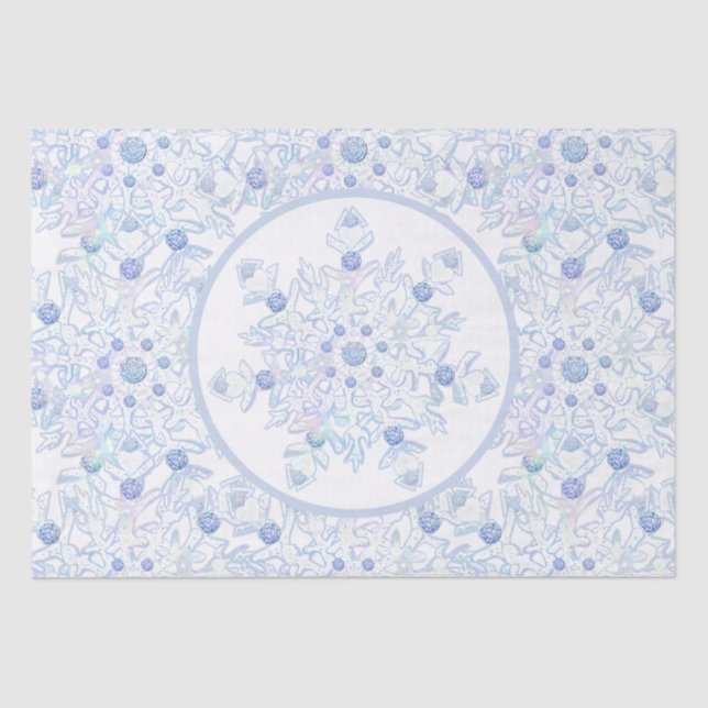 Papier Mousseline Flacon de neige bleu glace (Recto)