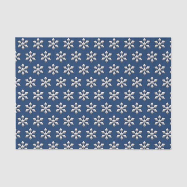 Papier Mousseline Flacon de neige de vacances sur métal bleu royal a (Recto)